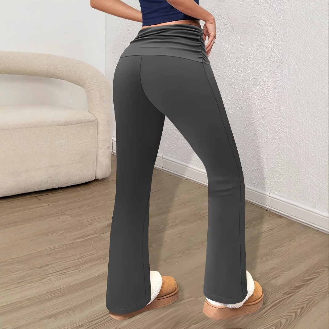 Personalized Knit Leggings With A Ruched Fold-over Waistband 1 Personalized Knit Leggings With A Ruched Fold-over Waistband