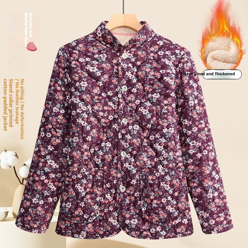 Moms Fashionable Floral Warm Padded Cotton Jacket 4 Moms Fashionable Floral Warm Padded Cotton Jacket - Image 4