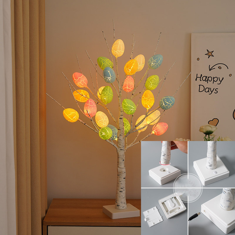 Easter Decoration 60cm Birch Tree Home Easter Egg LED Light Gift Spring Party Tabletop Ornaments Light Easter Party Kids Gifts 5 Easter Decoration 60cm Birch Tree Home Easter Egg LED Light Gift Spring Party Tabletop Ornaments Light Easter Party Kids Gifts - Image 5