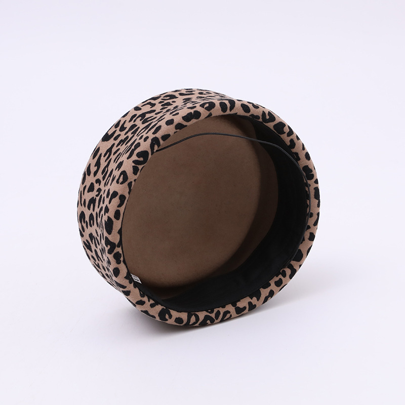 American-style Leopard-print Pillbox Hat Women's New High-end Design 4 American-style Leopard-print Pillbox Hat Women's New High-end Design - Image 4