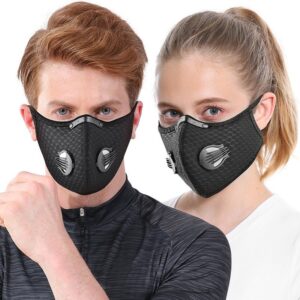 Sport Cycling Face Mask With Active Carbon Filter Breathing Valves Washable