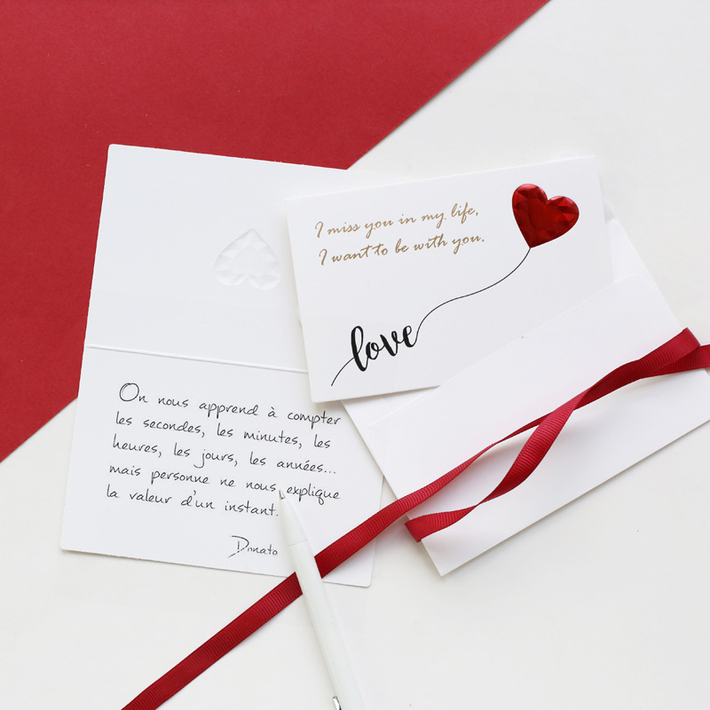 Solid Red Heart Greeting Card with Envelopes Romantic Letter I Love You Forever 2 Solid Red Heart Greeting Card with Envelopes Romantic Letter I Love You Forever - Image 2