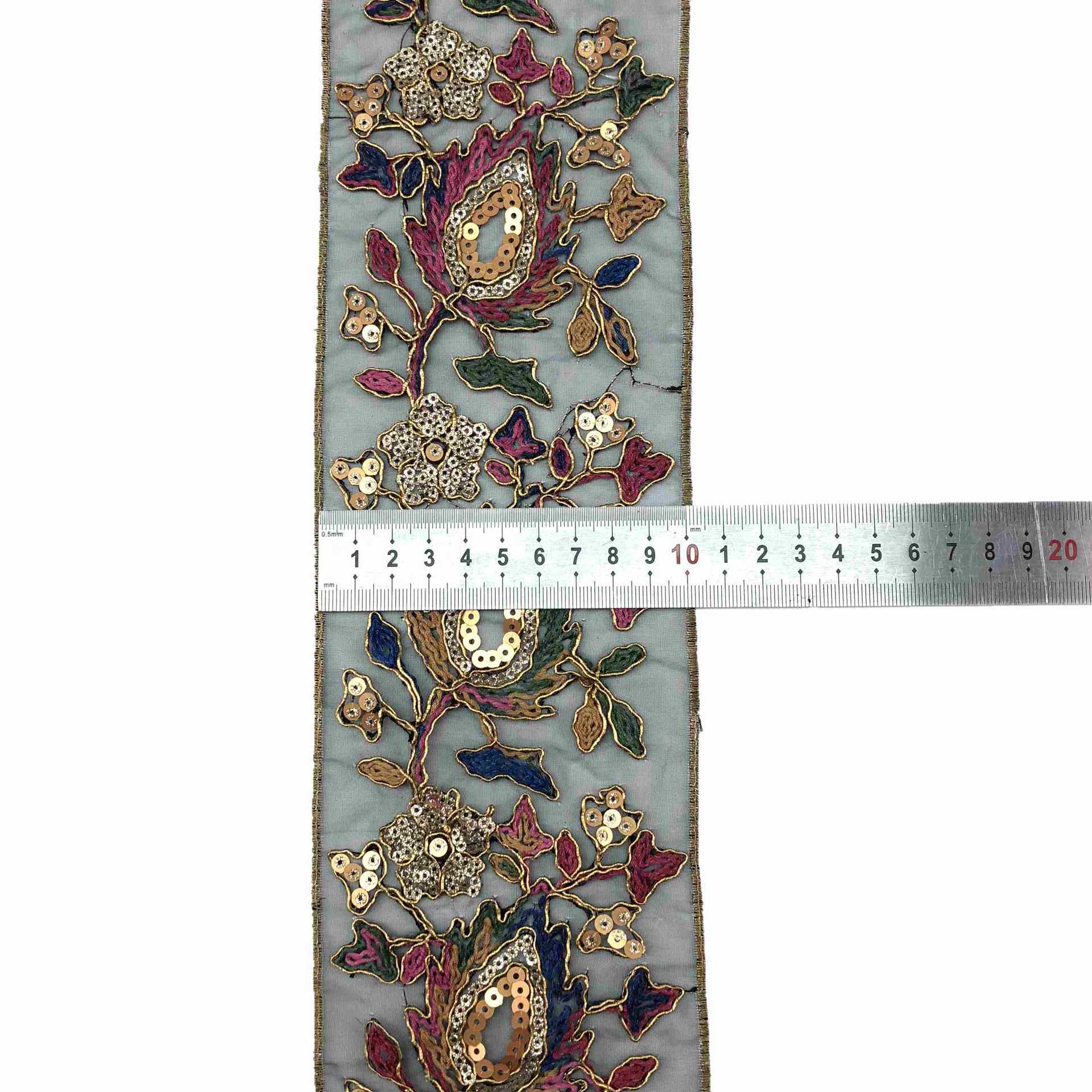 Retro Ethnic Sequin Lace Color Embroidery Gold Strand Rope Ribbon 8 Retro Ethnic Sequin Lace Color Embroidery Gold Strand Rope Ribbon - Image 8