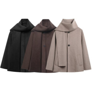 Fashionable And Elegant Womens Scarf Short Coat Jacket