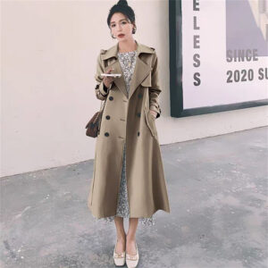 British-style Trendy Khaki Trench Coat