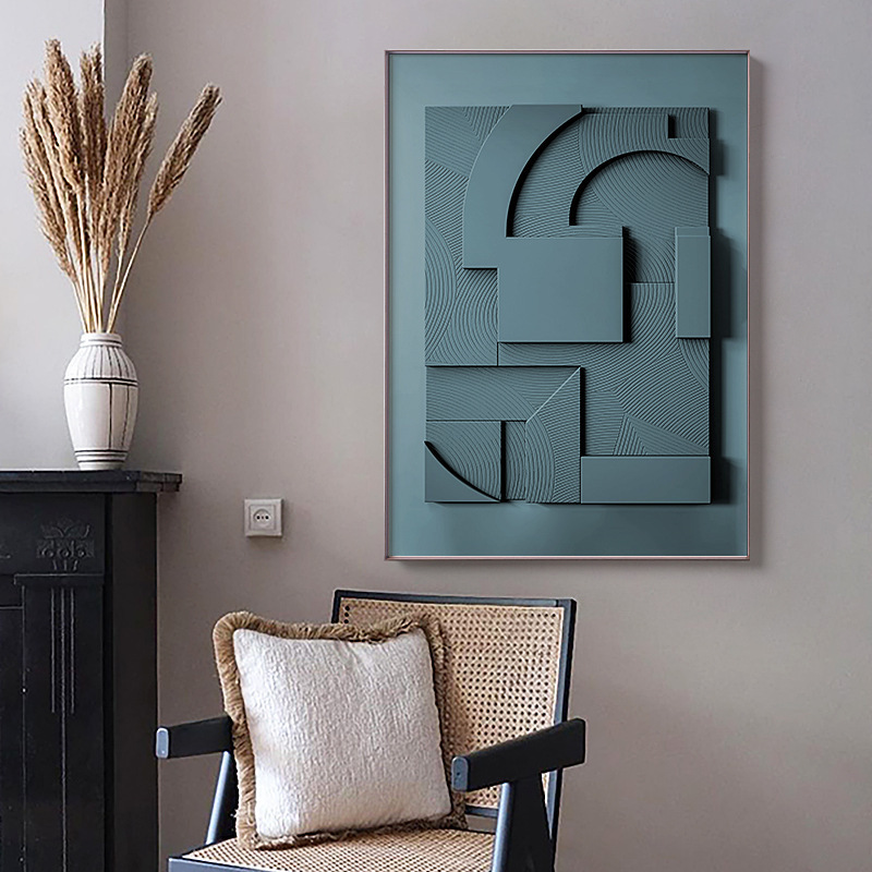 Three-dimensional Abstract Silent Style Geometric Morandi Hanging Painting 2 Three-dimensional Abstract Silent Style Geometric Morandi Hanging Painting - Image 2