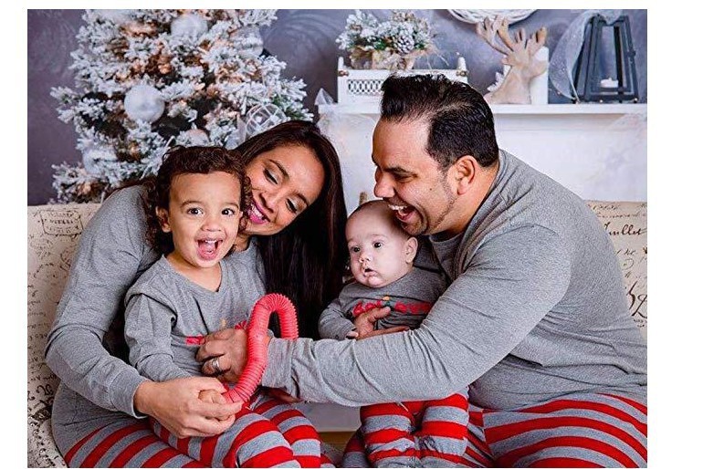 Stripe Long Sleeve Printed Parent-child Dress 1 Stripe Long Sleeve Printed Parent-child Dress