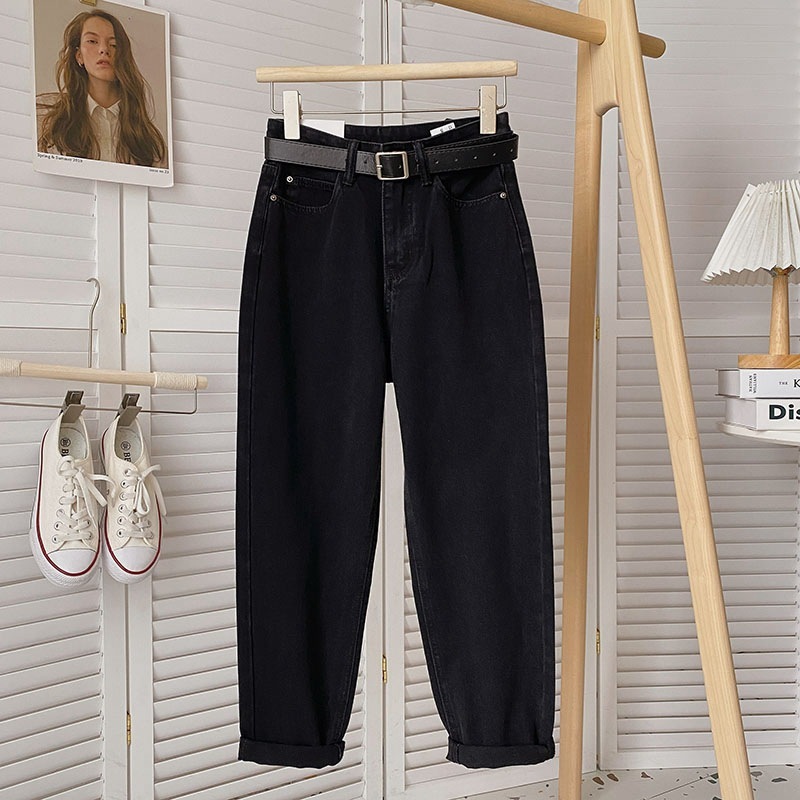 Straight-leg Cropped Slimming Carrot-shaped Dad Jeans For Petite Frames 2 Straight-leg Cropped Slimming Carrot-shaped Dad Jeans For Petite Frames - Image 2