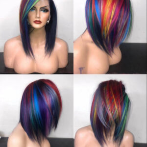 Mixed Color COSPLAY High Temperature Silk Rose Mesh Wig Wig