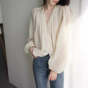 V-Neck Retro Gentle Embroidered Top For Women