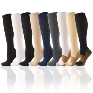 Solid-color Athletic Compression Socks Womens Long Compression Stockings