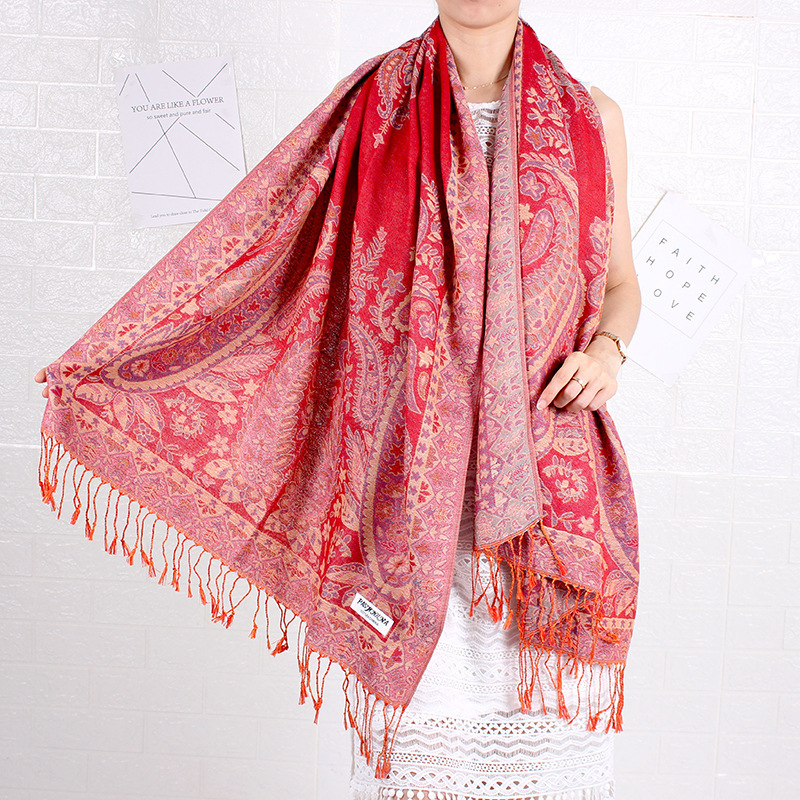 Cashew Pattern Long Jacquard Scarf Ethnic-style Shawl For Women 3 Cashew Pattern Long Jacquard Scarf Ethnic-style Shawl For Women - Image 3