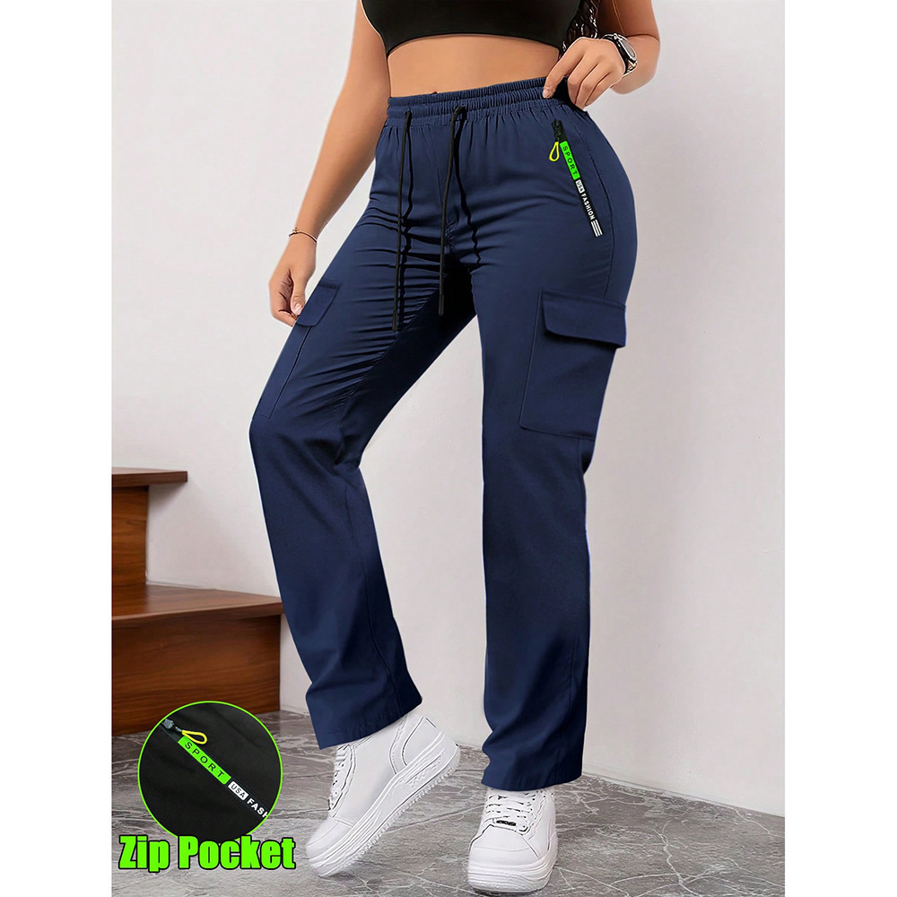Women's Casual Retro Large Pocket Casual Pants 2 Women's Casual Retro Large Pocket Casual Pants - Image 2