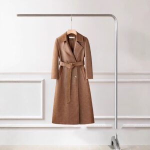 Women's Leather Trench Coat Long Below-the-knee Length