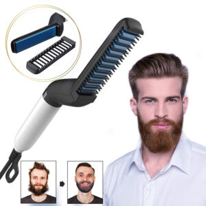 Electric Hair Straightener Brush, Men Quick Beard Straightener Styler Comb, Hair Straightening, Curly Hair Straightening Comb,Side Hair Detangling,Multifunctional Hair Curling Curler