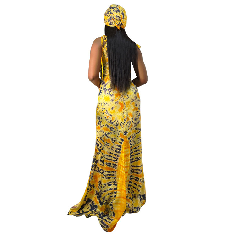 Women's Fashionable Printed Suspenders Slim Fit Long Dress Long Dress Scarf 5 Women's Fashionable Printed Suspenders Slim Fit Long Dress Long Dress Scarf - Image 5