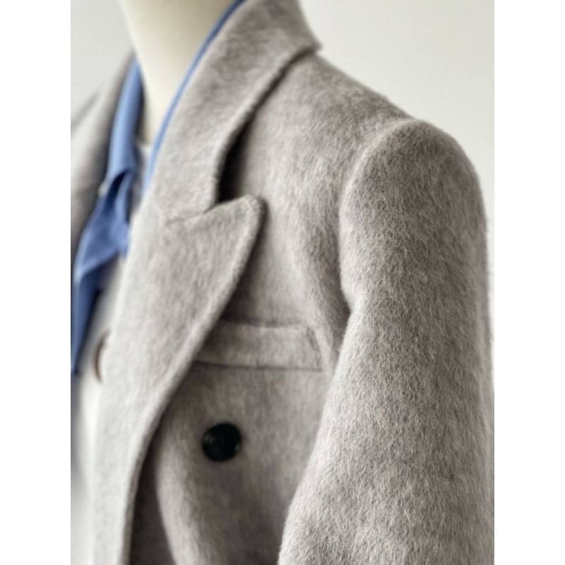 Women's Solid-Color Short Loose-Fit Double-Faced Cashmere Coat 6 Women's Solid-Color Short Loose-Fit Double-Faced Cashmere Coat - Image 6