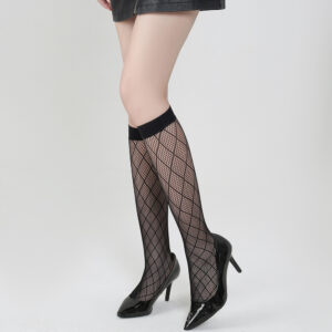 Women's Thin Floral Sexy Lace Trim Fishnet Stockings