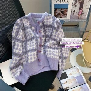 Japanese-style Short Autumn Winter Loose Outerwear Lazy-Style Cardigan Thickened Coat Women's Sweater