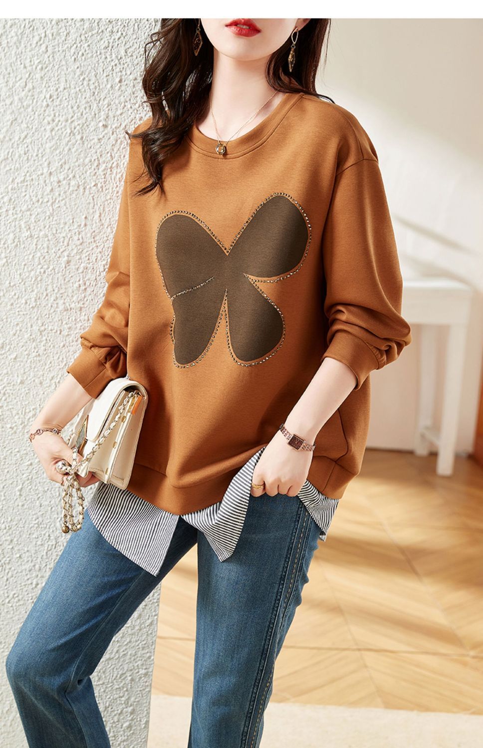 Fake Two Chinese Cotton Sweater Girls 3 Fake Two Chinese Cotton Sweater Girls - Image 3