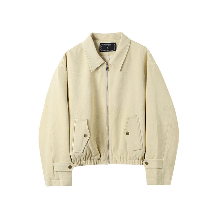 Casual Solid Color Lapel Long Sleeve Loose Slimming Zipper Coat 7 Casual Solid Color Lapel Long Sleeve Loose Slimming Zipper Coat - Image 7