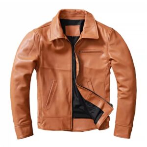 Leather Jacket For Men Made Of Tanned Cowhide Top Layer