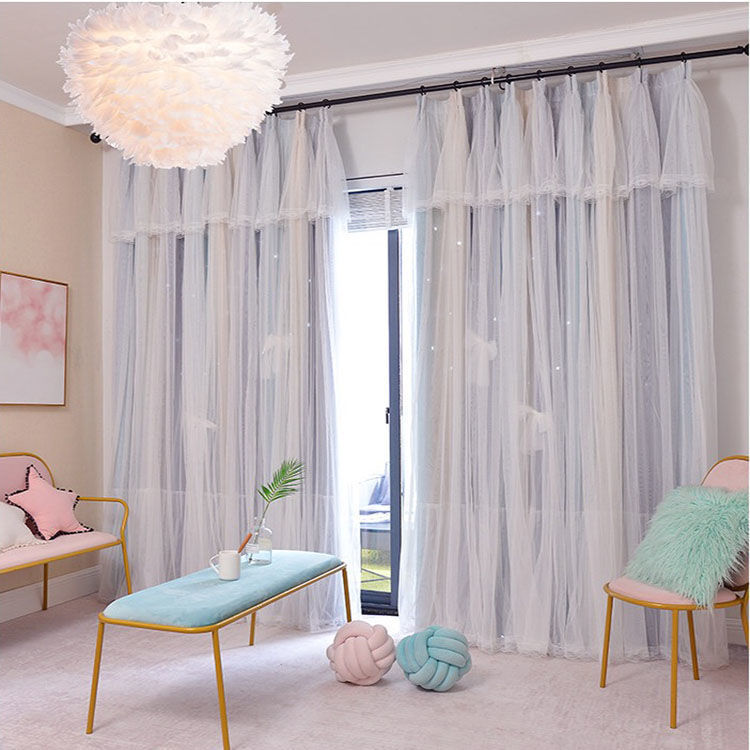 Nordic Simple Hollow Star Princess Wind Bedroom Blackout Curtains 1 Nordic Simple Hollow Star Princess Wind Bedroom Blackout Curtains