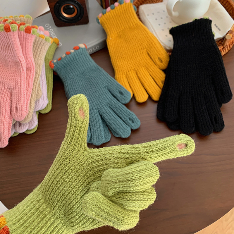 Winter Fingerless Knitted Gloves Touchscreen Warm Windproof 1 Winter Fingerless Knitted Gloves Touchscreen Warm Windproof