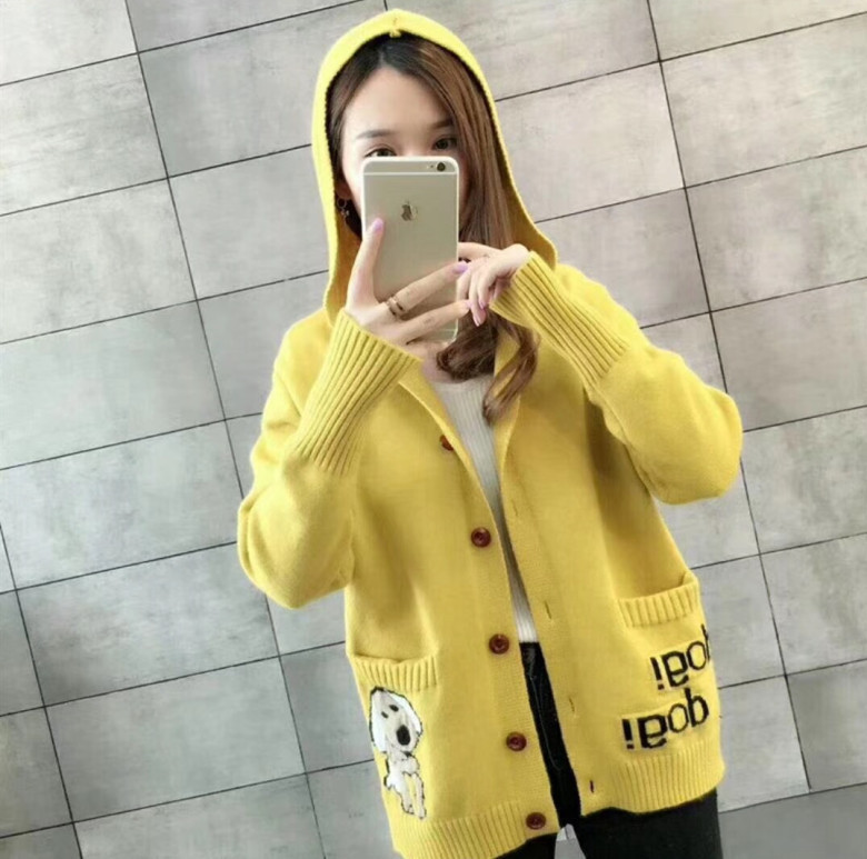 Women's Thickened Knitted Hooded Cardigan Loose Fit 2 Women's Thickened Knitted Hooded Cardigan Loose Fit - Image 2