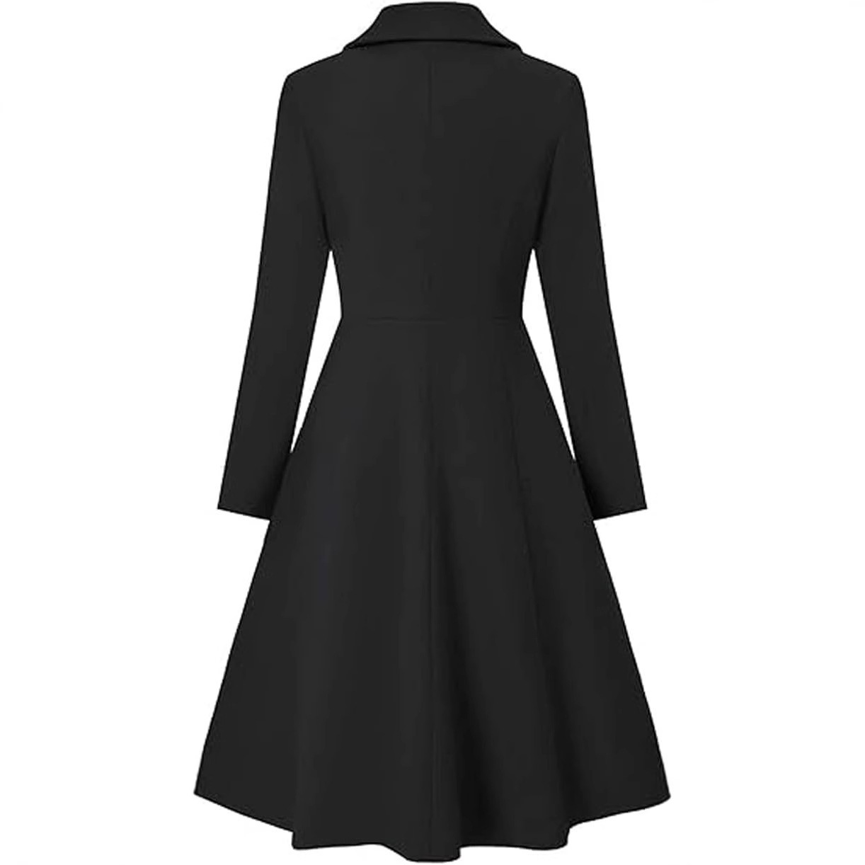 Women's Long Lapel Double Breasted Trench Coat 4 Women's Long Lapel Double Breasted Trench Coat - Image 4