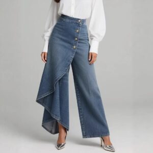 Women's Solid-Color Fashionable Casual Real Denim Jeans