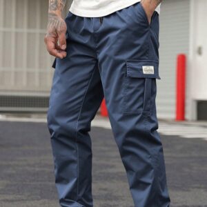 Men's Retro Drawstring Multi Pocket Workwear Casual Pants