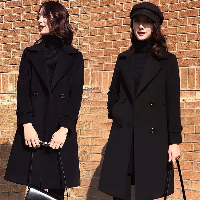 Trendy Black Chanel-style Wool Coat 1 Trendy Black Chanel-style Wool Coat