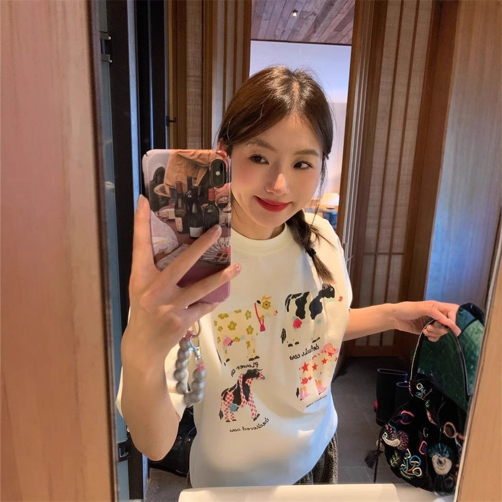 American Retro Cartoon Print Korean Version Loose Versatile Top 3 American Retro Cartoon Print Korean Version Loose Versatile Top - Image 3