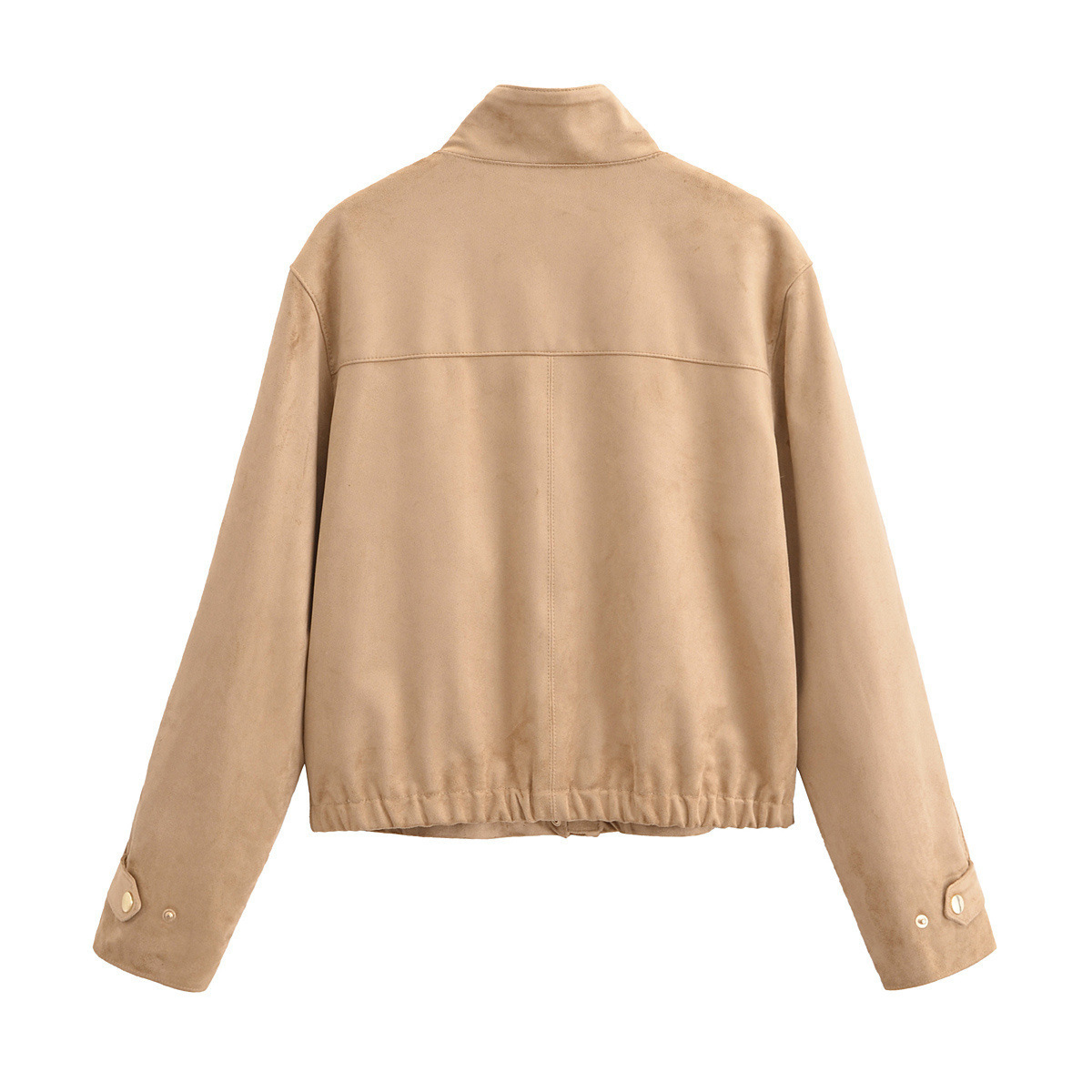 Womens Casual Stand-collar Suede-fleece Long-sleeve Jacket 5 Womens Casual Stand-collar Suede-fleece Long-sleeve Jacket - Image 5