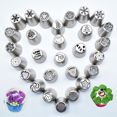 DIY Series Stainless Steel Christmas Decorating Mouth 30 Variety of Cakes Decoration Tools 6 DIY Series Stainless Steel Christmas Decorating Mouth 30 Variety of Cakes Decoration Tools - Image 6