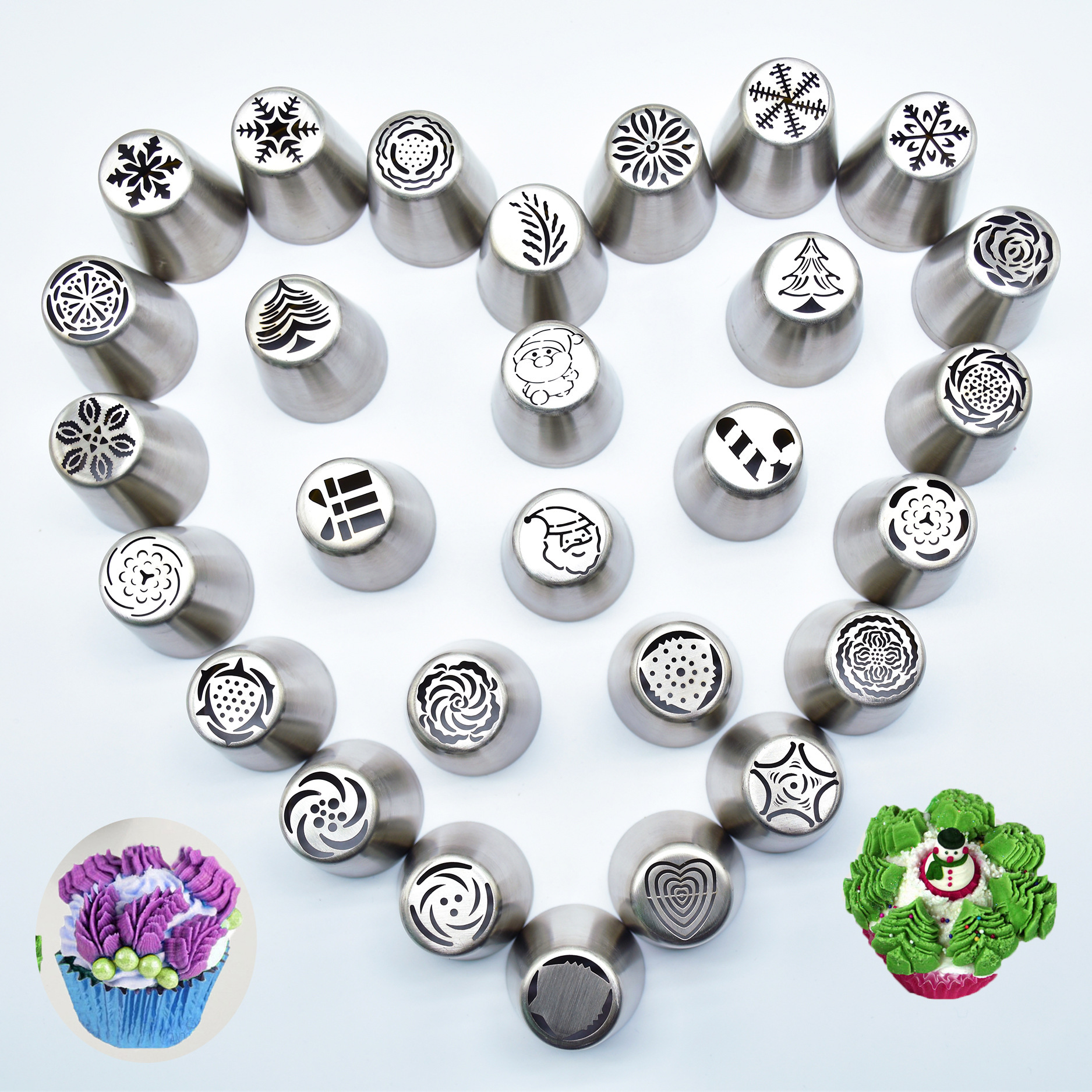 DIY Series Stainless Steel Christmas Decorating Mouth 30 Variety of Cakes Decoration Tools 2 DIY Series Stainless Steel Christmas Decorating Mouth 30 Variety of Cakes Decoration Tools - Image 2