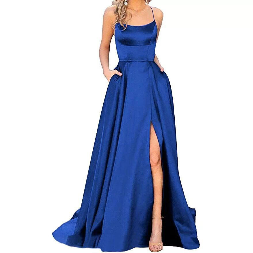 Solid Color Long Slimming And Shoulder Hollow Girlfriends Fashion Bridesmaid Party Dress 9 Solid Color Long Slimming And Shoulder Hollow Girlfriends Fashion Bridesmaid Party Dress - Image 9