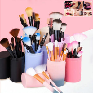 12-Piece Makeup Brush Set – Professional Cosmetic Brushes for Blush, Eyeshadow, Highlighter & Eyelash Makeup Tools Kit