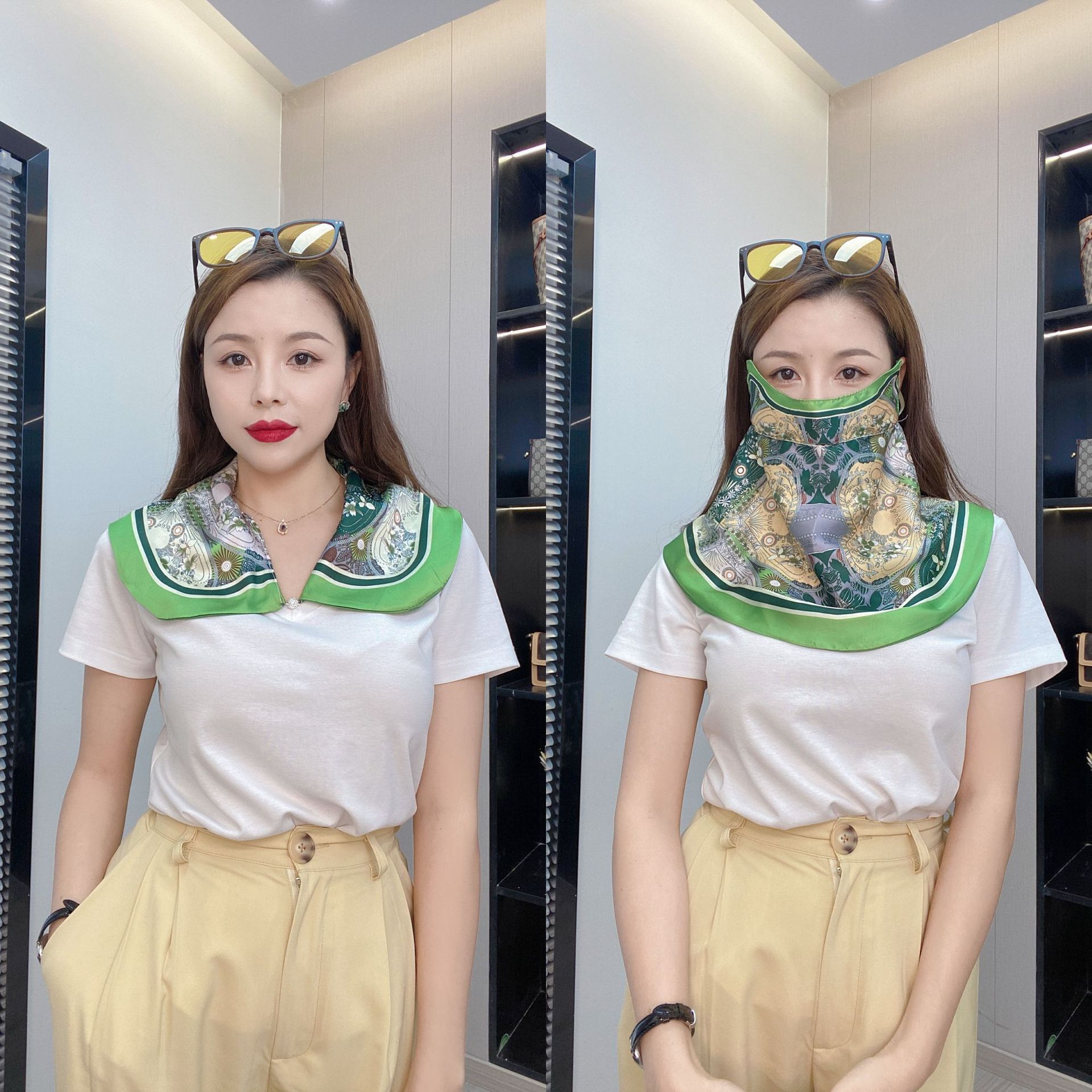 Female Printed Breathable Eye Corner Protection Summer Sunscreen Mask 5 Female Printed Breathable Eye Corner Protection Summer Sunscreen Mask - Image 5