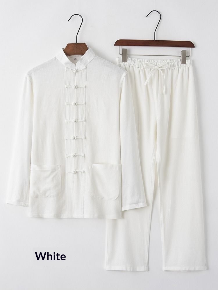 Cotton And Linen Tang Suit Vintage Loose Set 7 Cotton And Linen Tang Suit Vintage Loose Set - Image 7