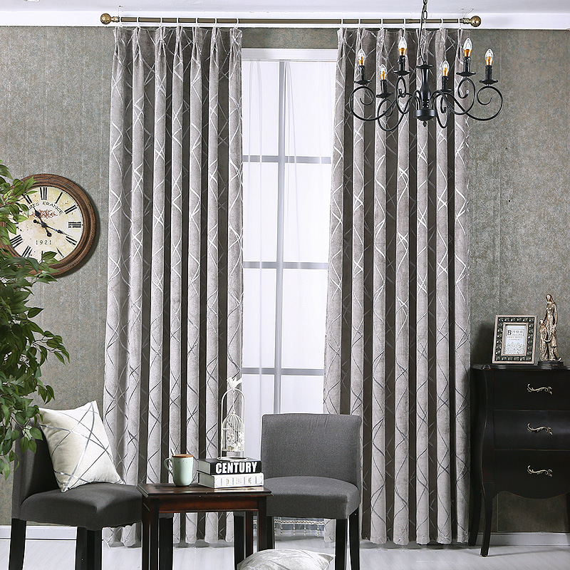 Solid Color Simple Modern Light Luxury Living Room Chenille Blackout Curtains 3 Solid Color Simple Modern Light Luxury Living Room Chenille Blackout Curtains - Image 3
