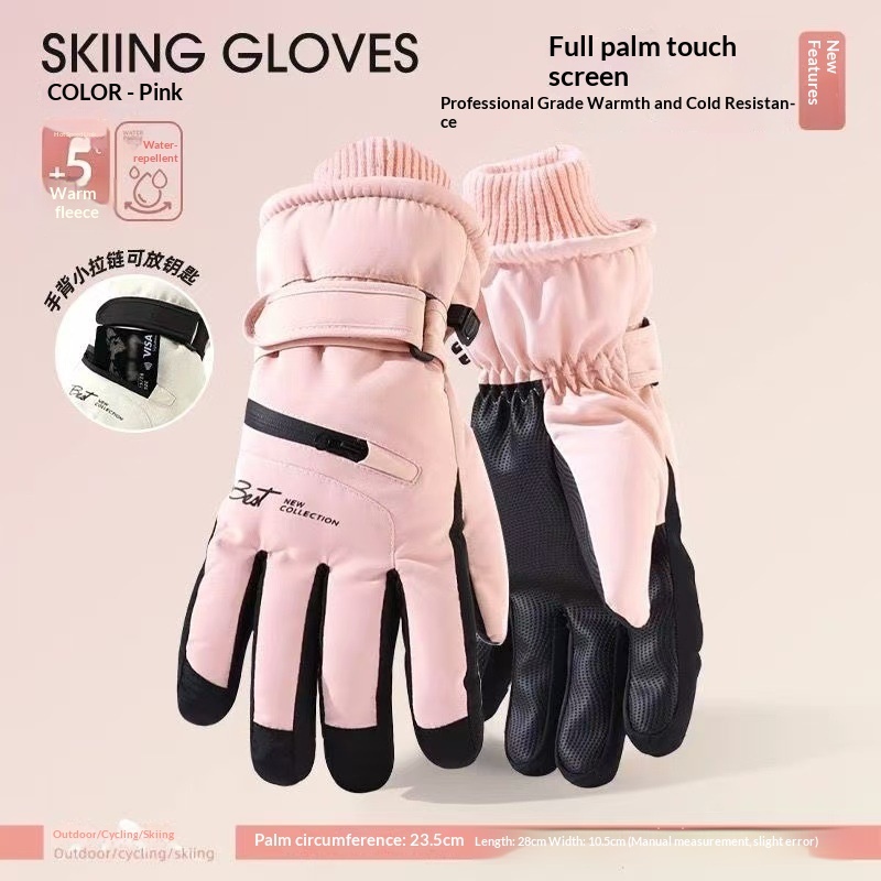 Women's Fleece-Lined Cold-Weather Five-Finger Cycling Gloves 2 Women's Fleece-Lined Cold-Weather Five-Finger Cycling Gloves - Image 2