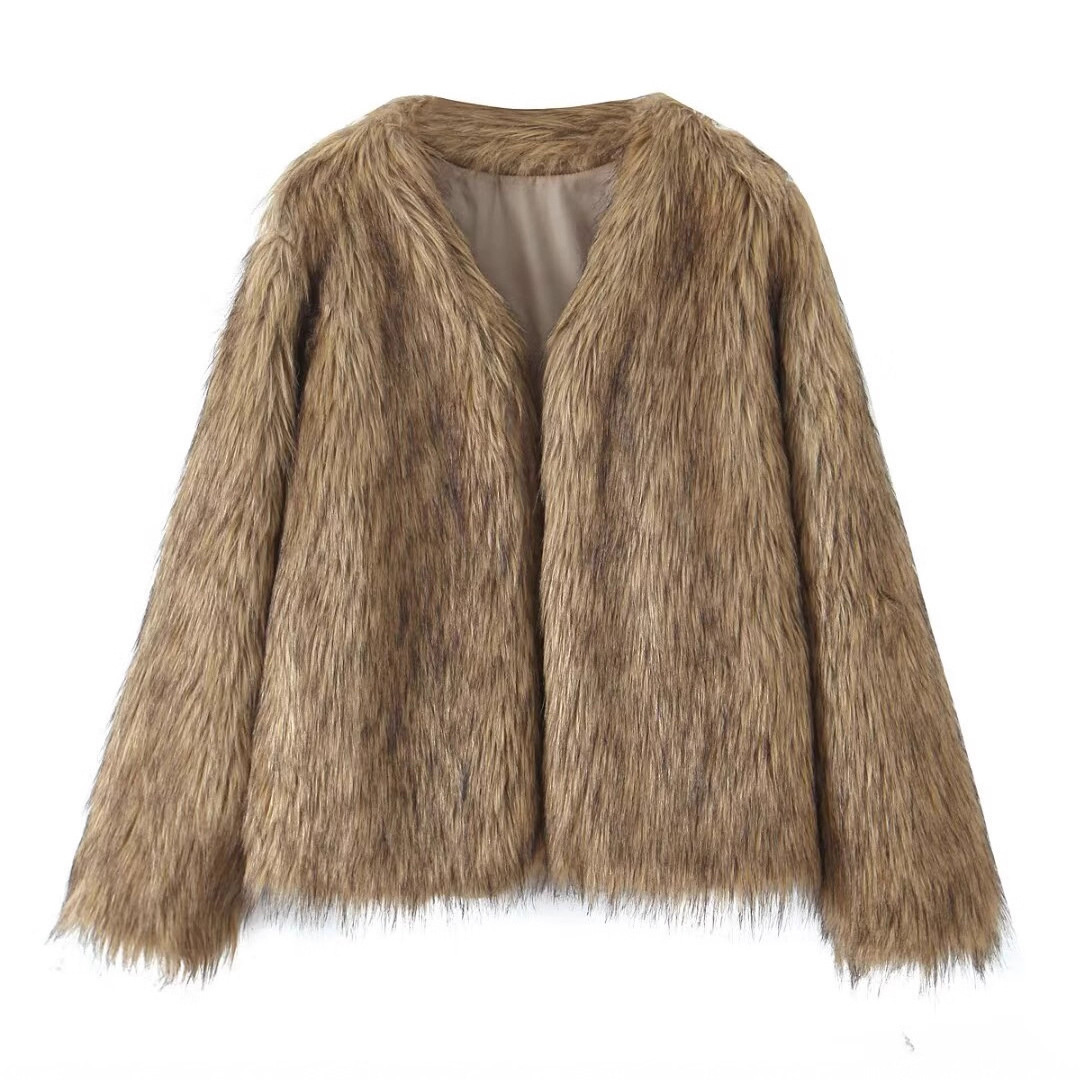 Women's Simple Fur Coat Jacket 2 Women's Simple Fur Coat Jacket - Image 2