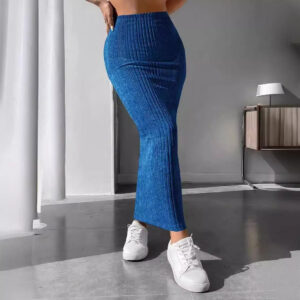 New Style Outerwear Casual Fashionable Versatile Midi Skirt In Light Gray