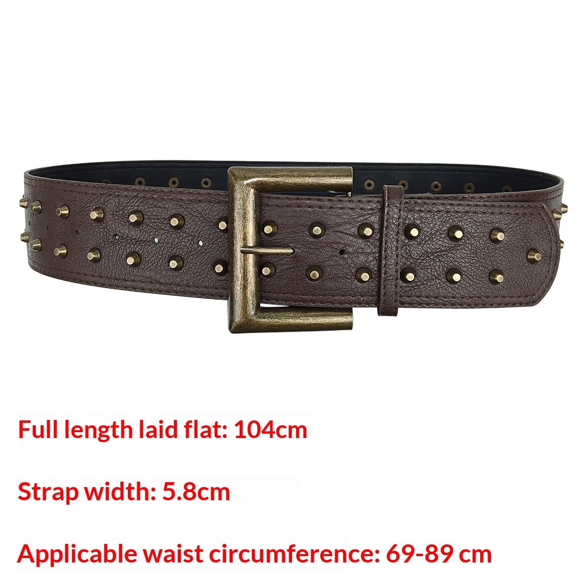 Women's Retro Punk Style Leather Belt With Rivet Decorations 2 Women's Retro Punk Style Leather Belt With Rivet Decorations - Image 2
