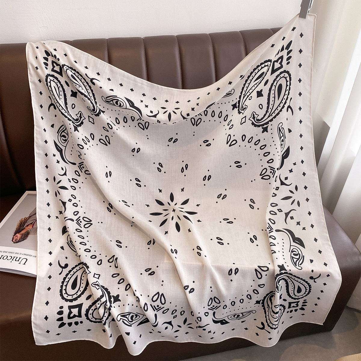 Retro Cashew Print 90 Large Scarf For Women Outerwear 10 Retro Cashew Print 90 Large Scarf For Women Outerwear - Image 10