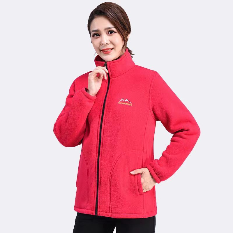 Women's Thickened Zip-up Stand-collar Loose Sports Jacket 5 Women's Thickened Zip-up Stand-collar Loose Sports Jacket - Image 5