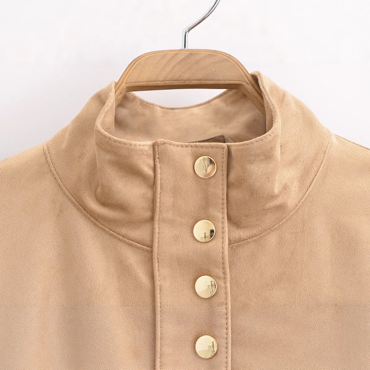 Womens Casual Stand-collar Suede-fleece Long-sleeve Jacket 2 Womens Casual Stand-collar Suede-fleece Long-sleeve Jacket - Image 2