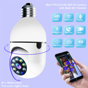 WiFi Camera 1080P Bulb 4X Zoom Camera E27 Home 5G WiFi Alarm Monitor